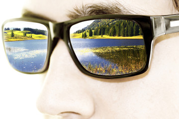 Sonnenbrille Spiegelung