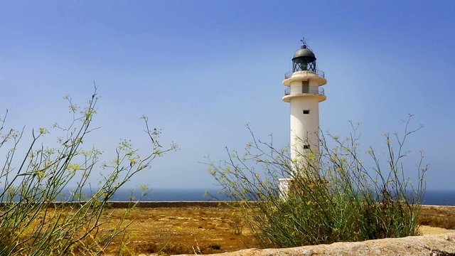 Barbaria cape Formentera lighthousein mediterranean sea