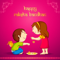 Vector illustration of brother sister in raksha bandhan