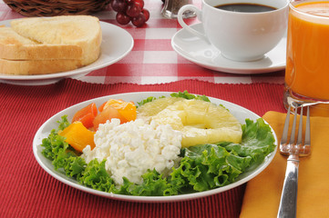 cottage cheese with tropical fruit