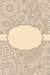 Elegant card with a floral pattern in pastel colors