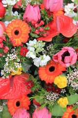 Flower arrangement in bright colors
