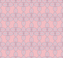 seamless pattern with lacy flowers on pink background