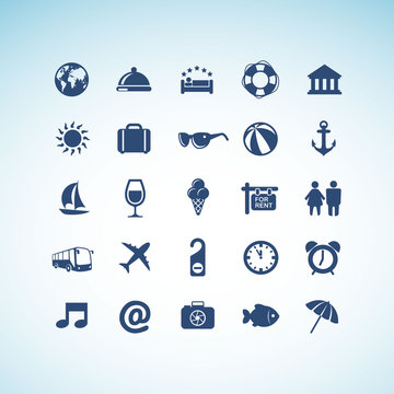 Set of icons for tourism