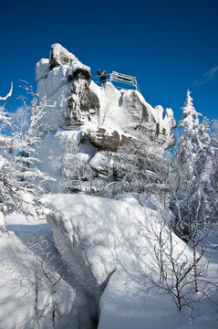 View point rock on Szczeliniec Mountain