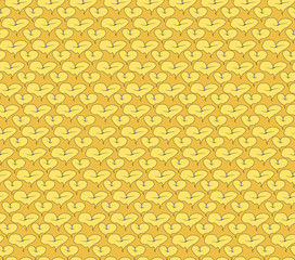 seamless pattern with outline flowers on yellow background