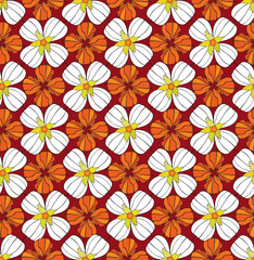 seamless pattern with floral motif on white background