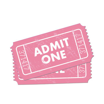 Pink Admit One Ticket