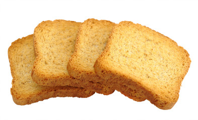 Toasted bread isolated on a white background