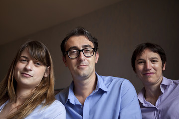 Famille, groupe, père, mère, enfant, homme, femme, fille