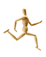 wooden mannequin isolated on white