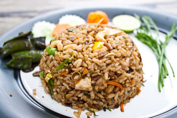 herbal fried rice (curry flavor) - vegetarian thai food, healthy