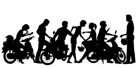 Fototapeta premium Młodzież rowerzystów