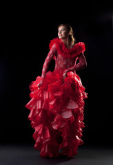 Flamenco dancer in red dress