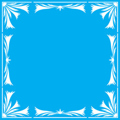 Fototapeta na wymiar blue floral frame