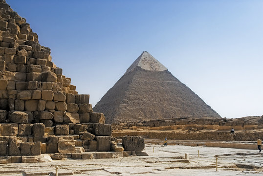 Part of the masonry of the pyramid