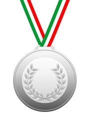 Médaille d’argent avec ruban couleurs italiennes