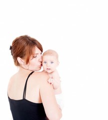 Mother holding sweet baby