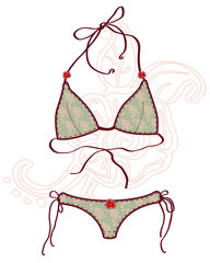 Women bathing suits. Vector illustration - 43348732