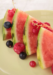 watermelon and berries fruits