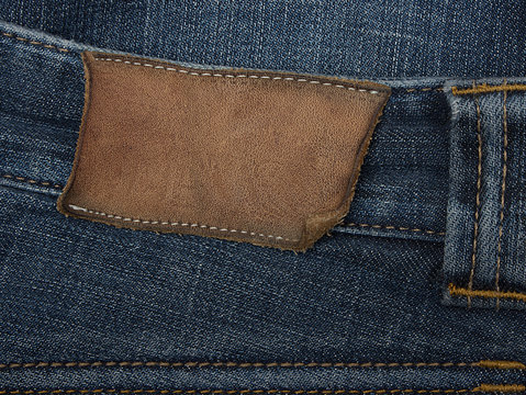 Jeans with label