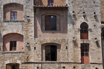 Fototapeta na wymiar Stone wall of San Gimignano in Tuscany Italy