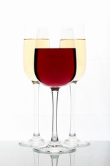 Glasses with wine