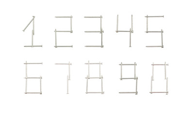 Nails shaped as numbers