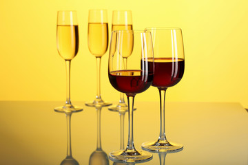 Glasses with wine