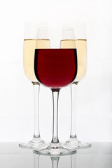 Glasses with wine