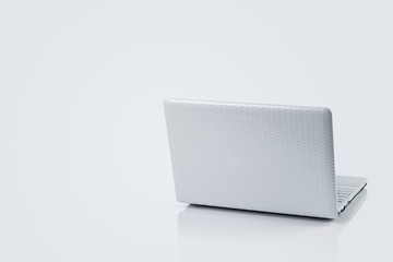 Laptop isolated on gray background with copy space