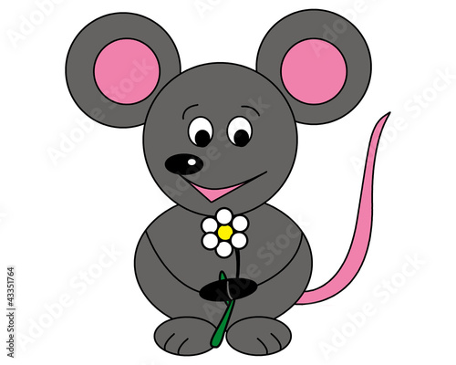 "Maus mit einer Blume" Stock image and royalty-free vector files on