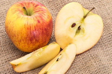 Apples on a textile background
