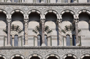 The facade of the San Michele in Foro in Lucca Toscana