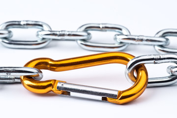 Obraz premium clip golden mountain, joining the two ends of a string