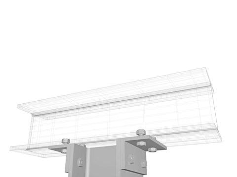 steel construction detailed view - 3D