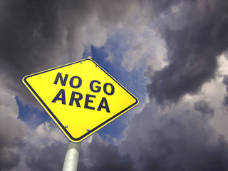 road sign NO GO AREA