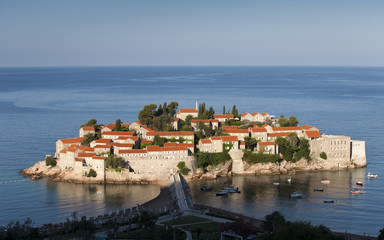 island town St.Stephan in adriatic sea, Montenegro