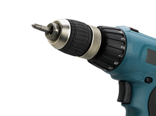 Closeup of electric screwdriver on white (clipping path)