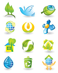 Set of nature design elements