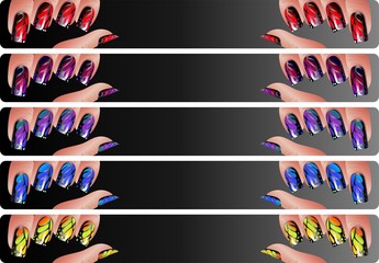 manicure banners set