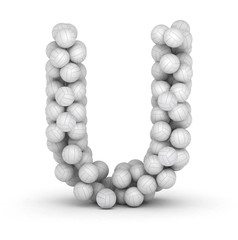 Letter U, from voleyballs