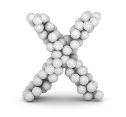 Letter X, from voleyballs