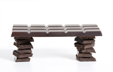 Conceptos con alimentos,barras de chocolate.