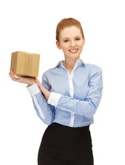 woman with cardboard box
