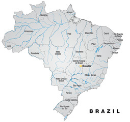 Übersichtskarte von Brasilien mit Grenzen