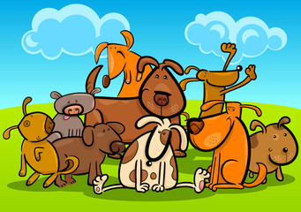 Obraz na płótnie Canvas Grupa Cartoon Słodkie psy