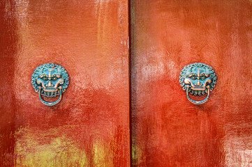 totem on the door of Chinese tradit