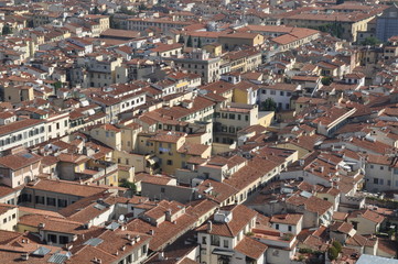 Fototapeta na wymiar City of Florence horizontal view on the red roofs
