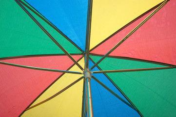 Under color sun umbrella protection closeup